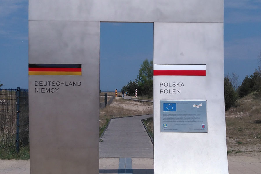 Usedom, Promenade, Deutschland, Polen, Grenze